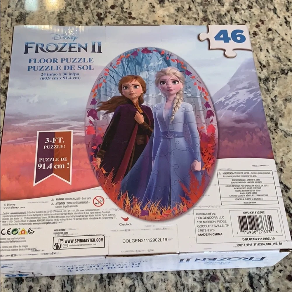 Disney Frozen 3 Foot Floor Puzzle Ages 4+ 46 Large Piece NEW